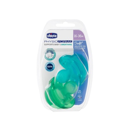 Chicco Chupete Physio Soft Azul +12 Meses 2 Uds