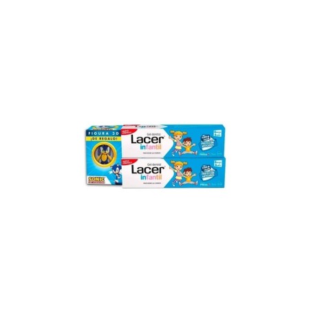Lacer Pack Gel Dental Infantil Fresa 2X75Ml + Figura 3D Sonic