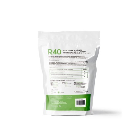 Reprotect Mascarilla Higiénica R40 Reutilizable Adultos Blanca 1Ud